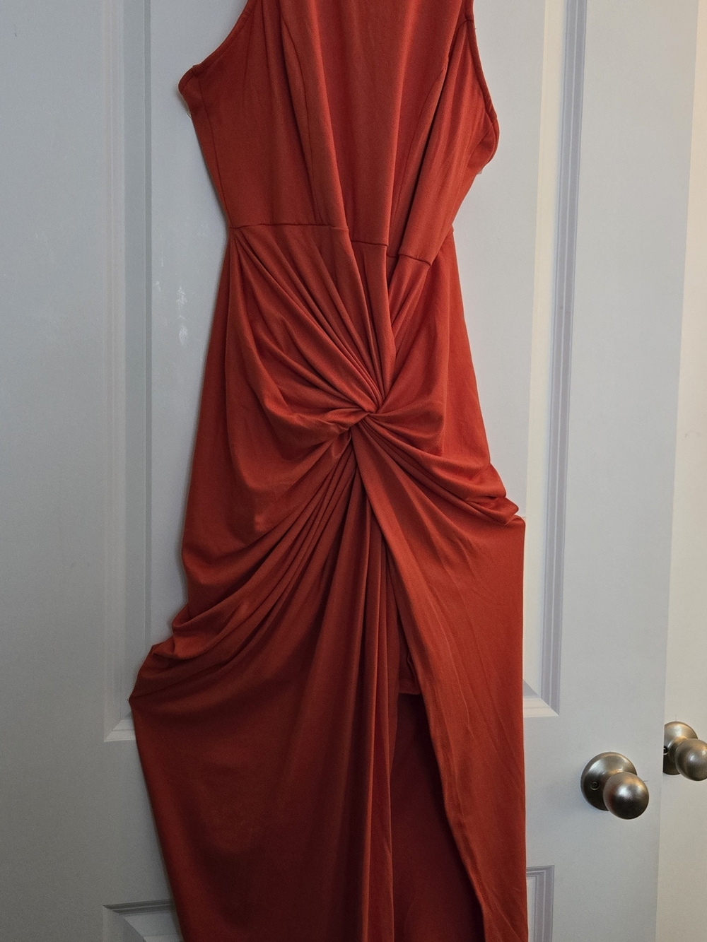 Forever 21 Twist-Knot High-Low Maxi Dress in Burnt Orange